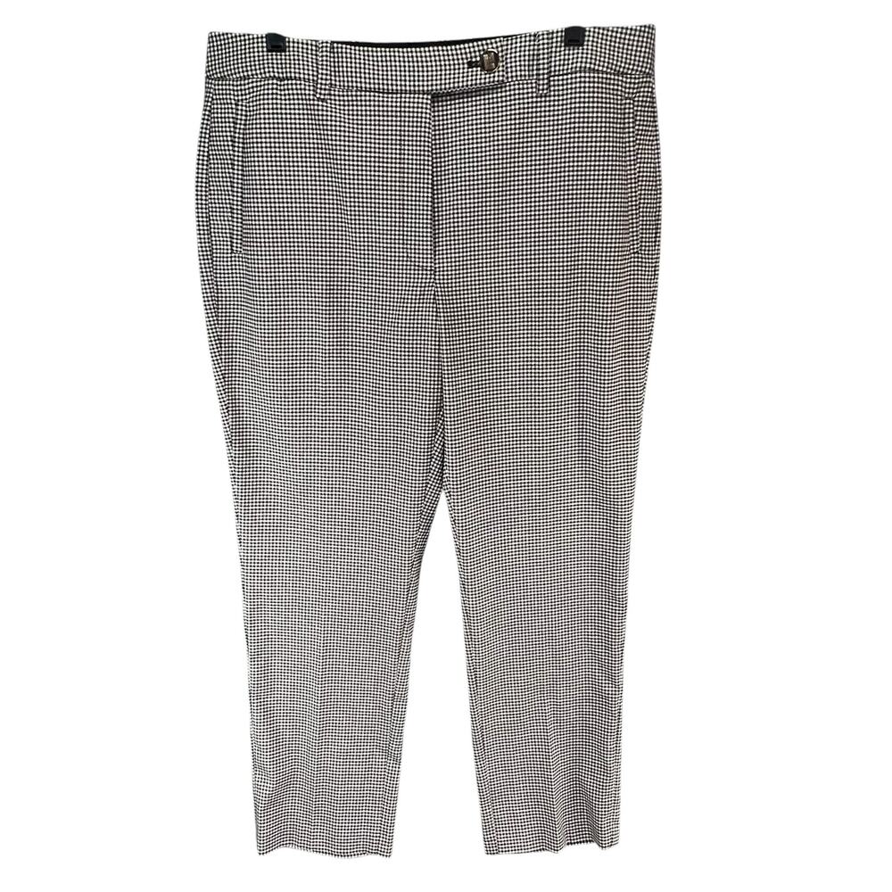 Karl Lagerfeld Menswear Pants Womens 12 Black White Houndstooth Classic Preppy